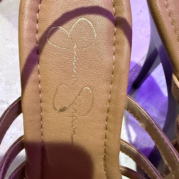 Jessica Simpson Nude Platform Heels Strappy Zip Back Size 6 - Picture 2 of 8